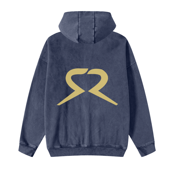WASHED ZIPPED FLEECE HOODIE