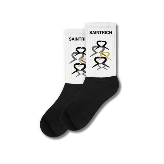 MULTI-LOGO BLACK FOOT SOCKS